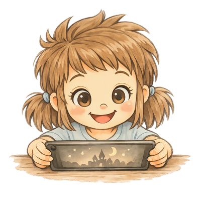 girl reading tablet